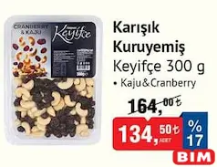 KEYİFÇE KARIŞIK KURUYEMİŞ 300 G fiyat ve kampanya bilgisi